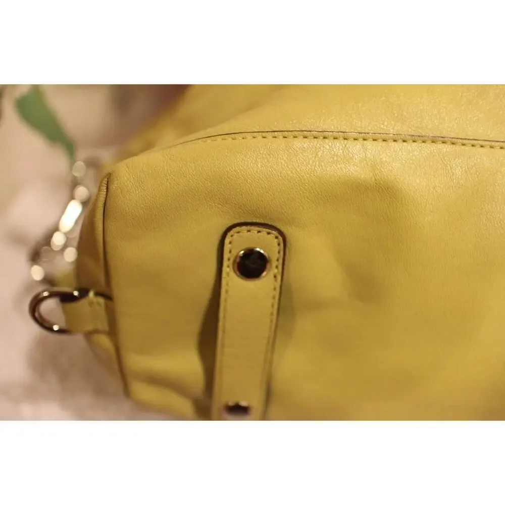 COACH F15445 Ashley leather satchel lime YELLOW green bag purse (110