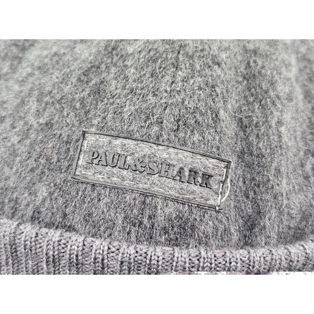 Paul & Shark Yachting Hat Size XL 89% Pure Virgin Wool 11% Alpaca Gray Italy Cap