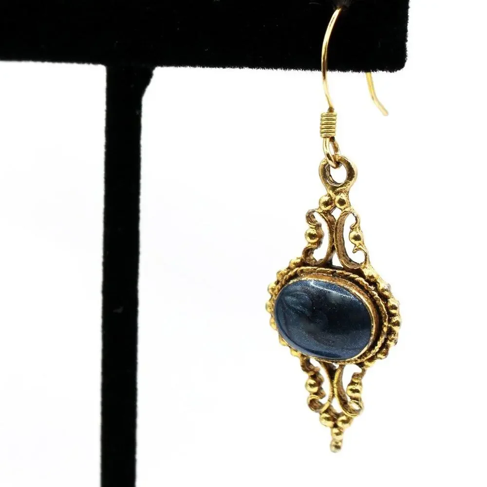 Women’s Earrings Classic Pierced Blue Bronze‎ Tone