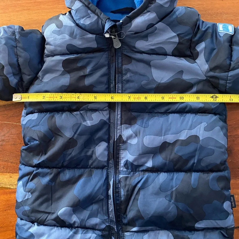 NWT Baby GAP blue‎ Camouflage  Snowsuit 3-6 months hooded