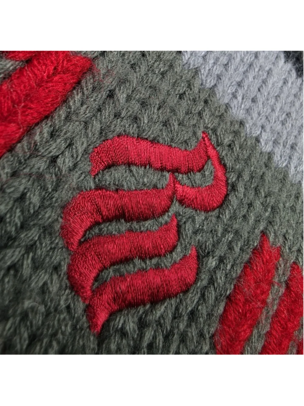 Rocawear Striped Knit Sweater XL Black Gray Red Embroidered Logo Y2K Hip Hop