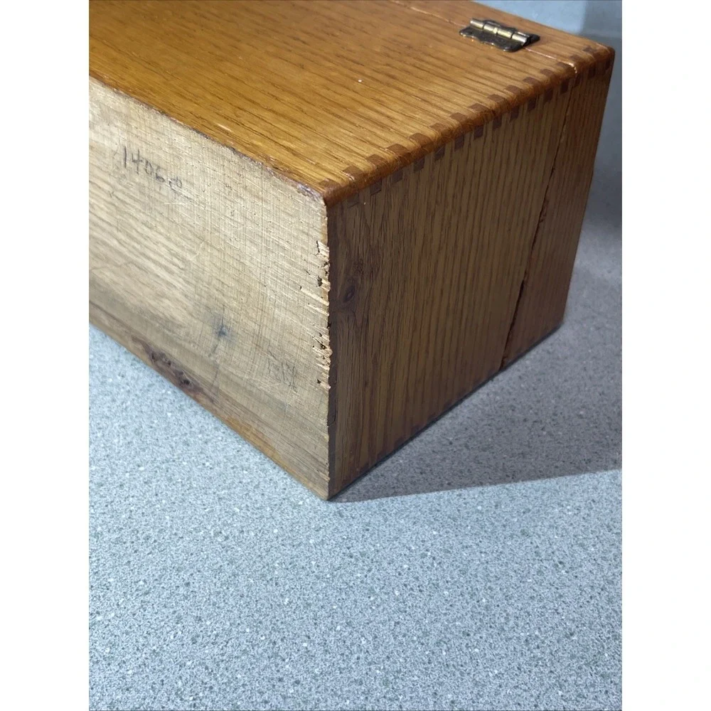 Vintage Wooden Recipe Box With Typed And Hand Written Recipe Cards Very Old