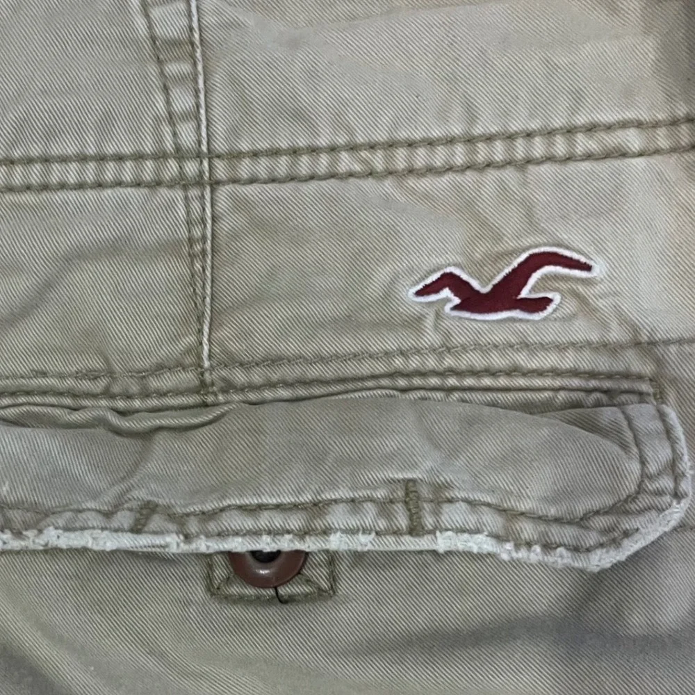 Hollister Mens Cargo Shorts Size‎ 31 Tan Khaki Cotton Twill Utility Pockets