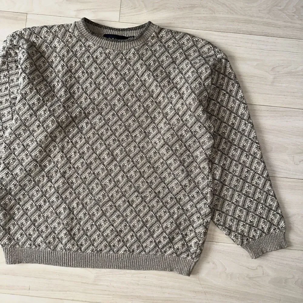 VTG Croft & Barrow Sweater Sz L Knit 3D Textured Multicolor Granda Style 90s‎