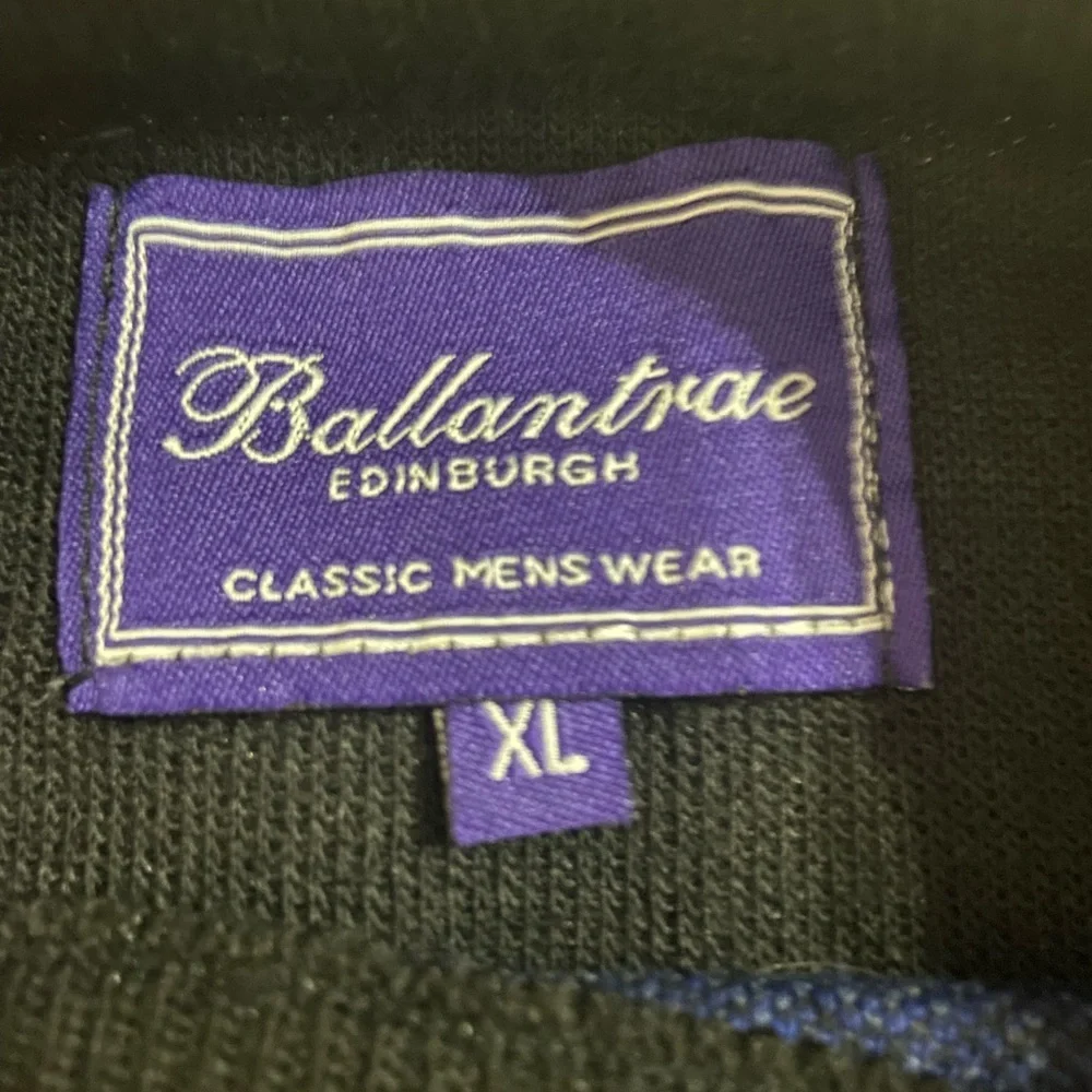 Men’s Ballantrae Edinburgh‎ Retro Blue/Black Color-block Crew Neck Sweater