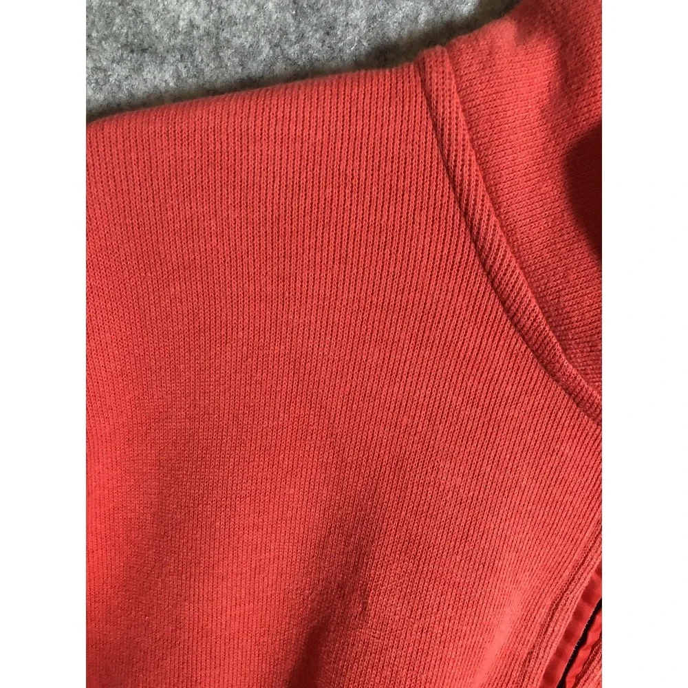 Orvis Sweater Mens XL Red Cotton Quarter Zip Mock Neck Pullover Knit Casual