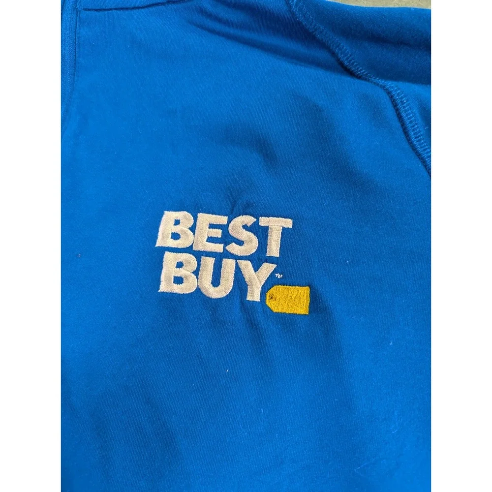 Best Buy pull‎ over shirt top blue large Ogio endurance long sleeve zipper neck