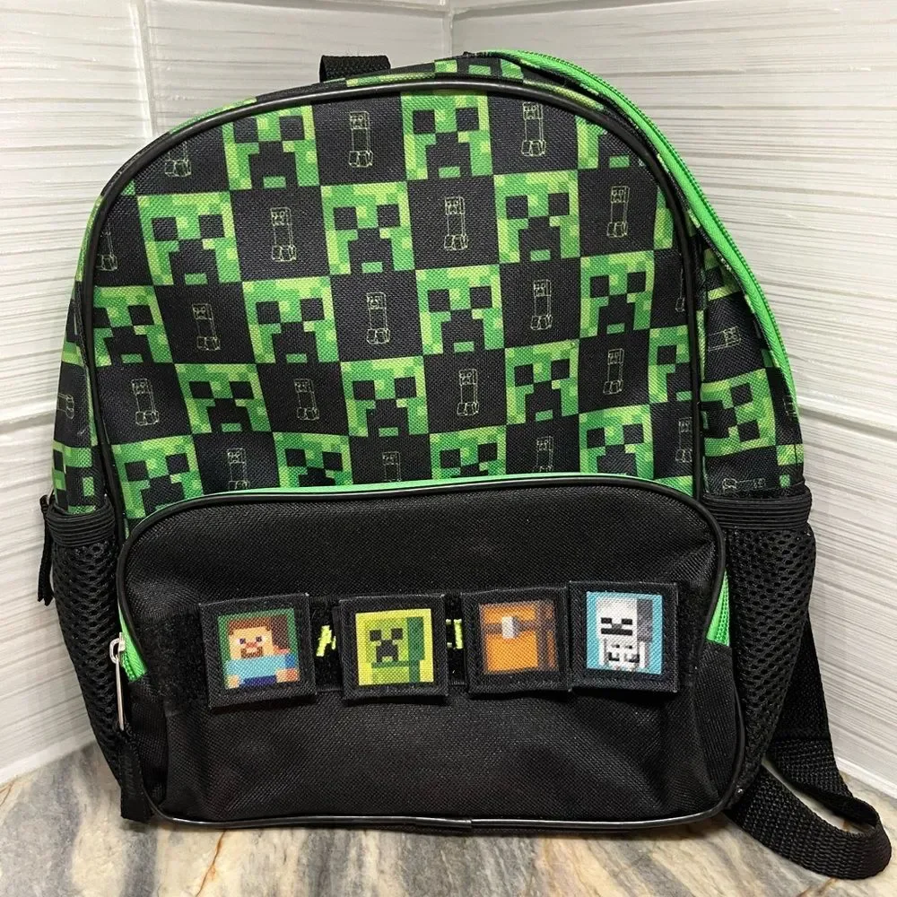 Small Minecraft backpack with removable patches