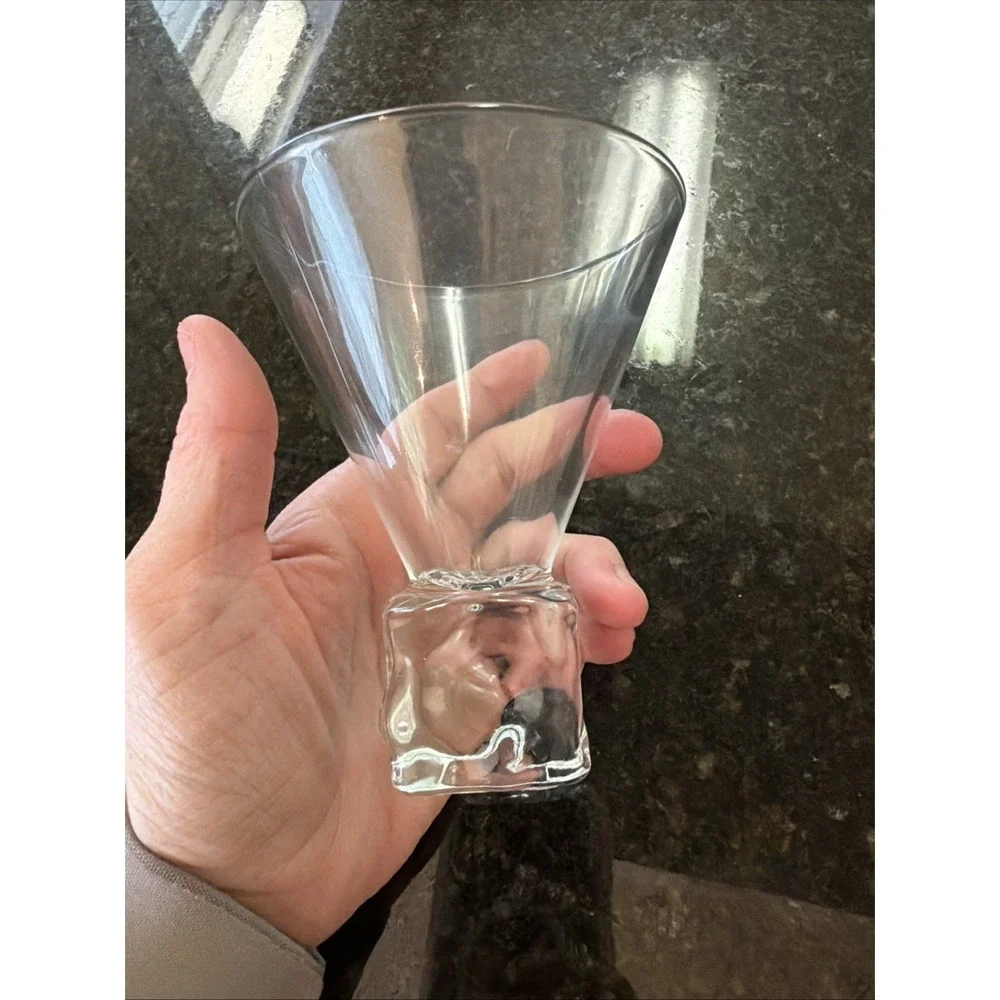 DISARONNO~Cocktail/Martini Melting Ice Cube Base Vintage‎ Barware Glass