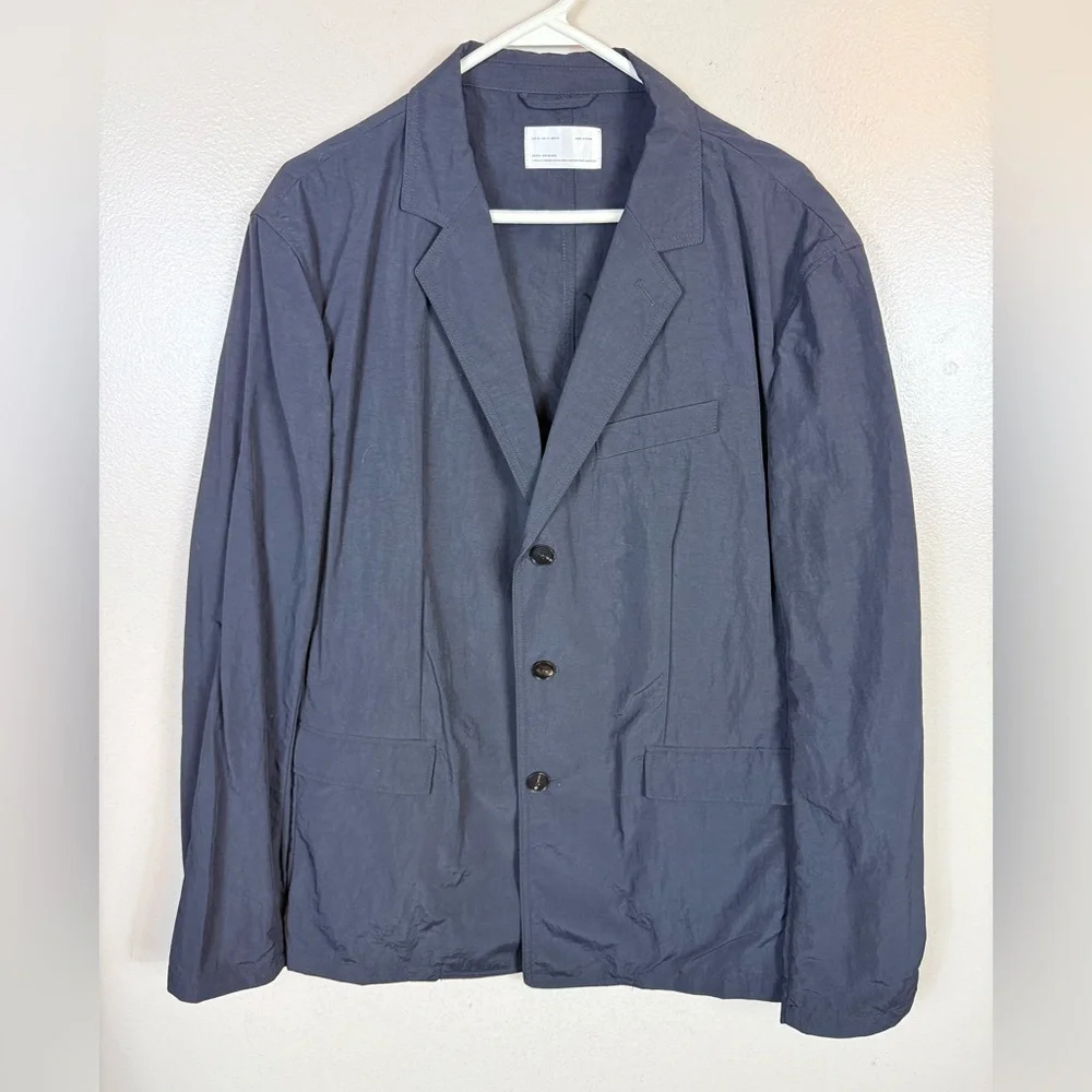 Zara‎ Mens Blazer Black Nylon Size 44 Business Casual Contemporary Lightweight