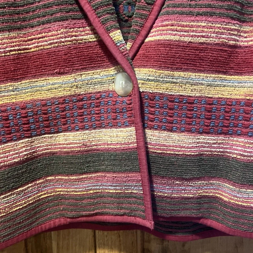 Vintage Tower Hill Sport Womens Size 6 Tapestry Aztec‎ Blazer Shawl Cardigan 80s
