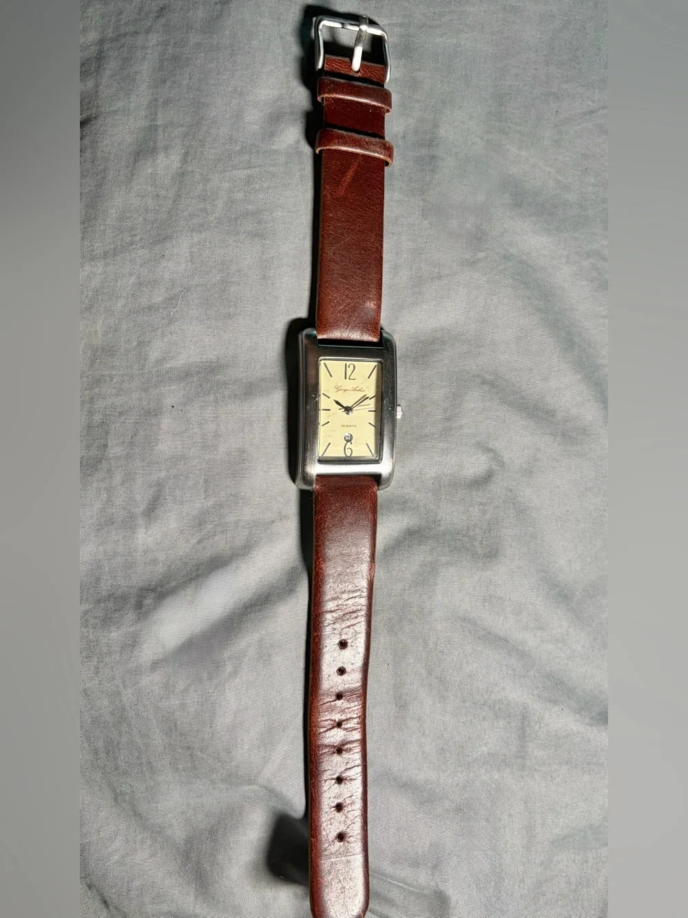 Vintage Y2K Era George Arthur Quartz Watch Leather Band