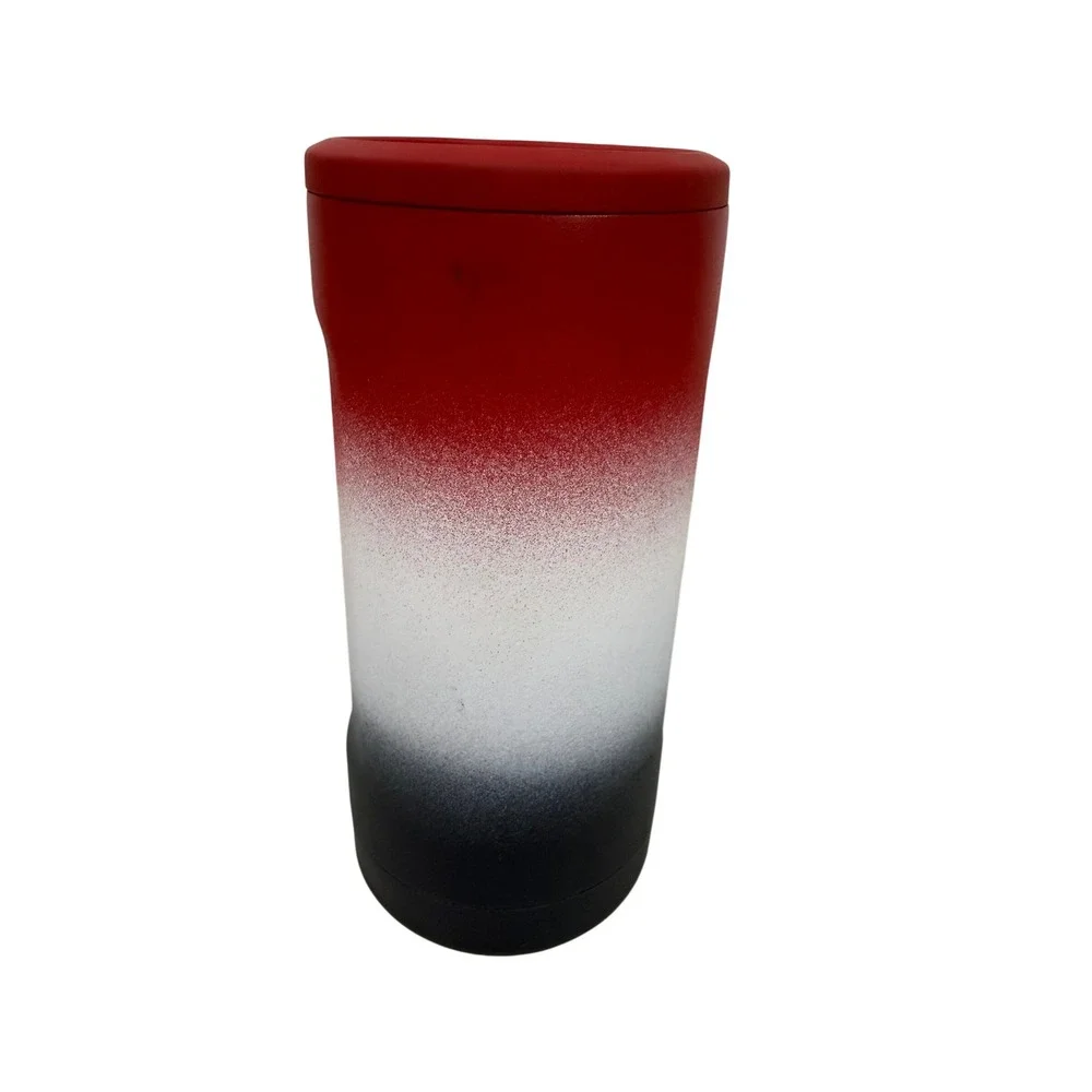 Brumate Hopsulator Slim 12oz Can Cooler Insulator Red White Black Ombre limited
