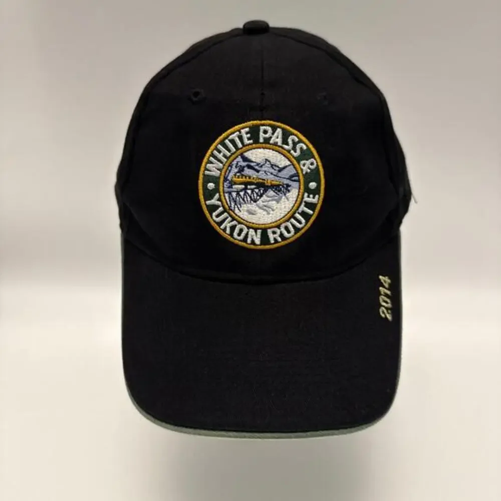 White Pass & Yukon Route 2014 Black Cotton‎ Baseball Cap Hat Skagway Alaska OSFM