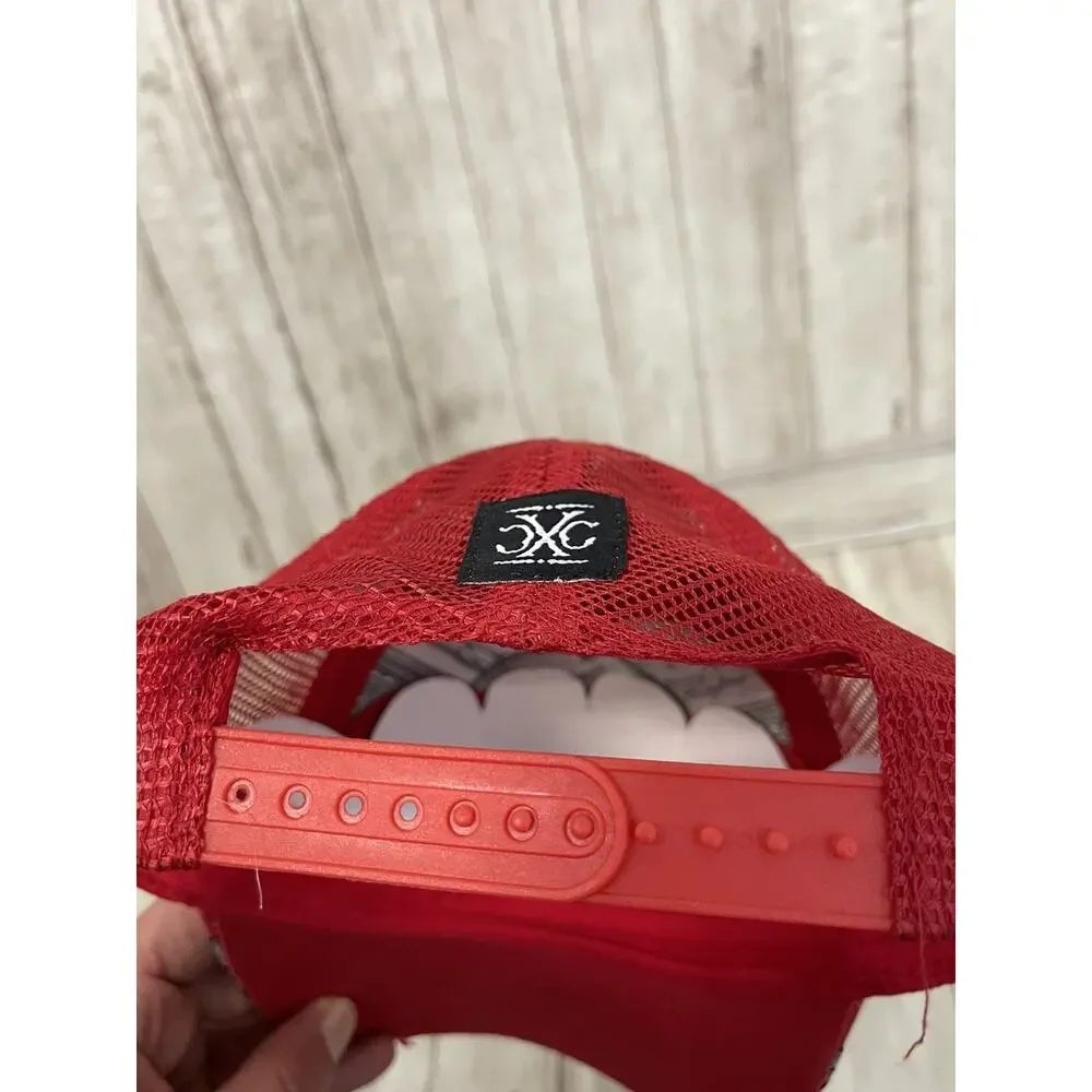 Xtreme Couture Hat Mens Skull Embroidered Red Cap Unisex One Size A1