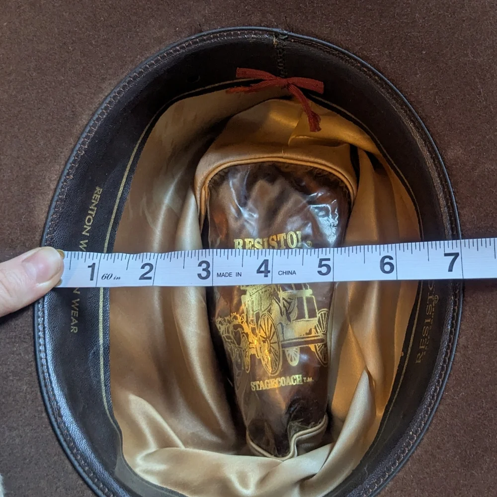 Vintage Resistol Stetson Brown Feather Western Cowboy Hat Self Conforming 7 3/8