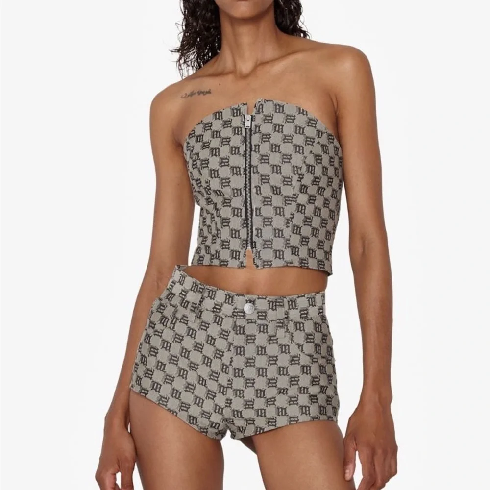 MISBHV Monogram Jacquard Canvas Mini‎ Shorts Sz L