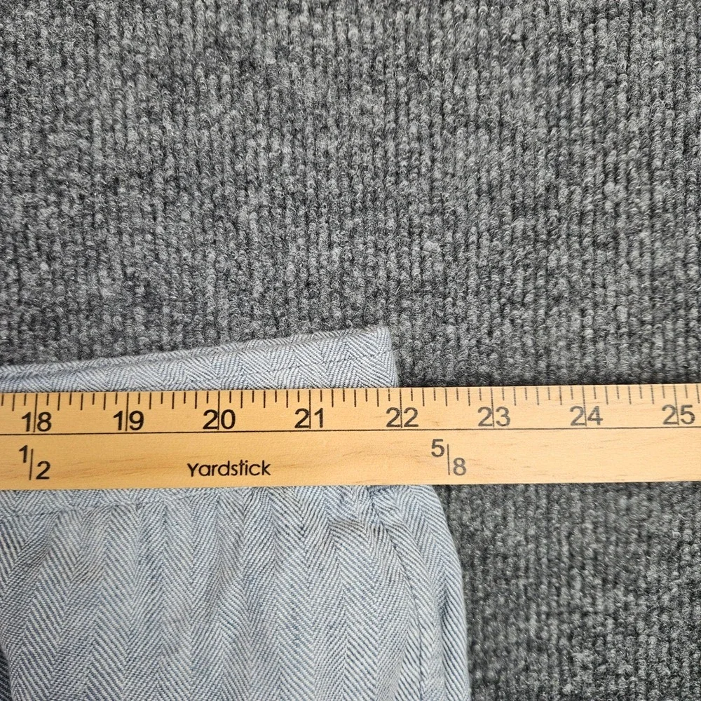 Tommy Bahama Beach Coast Linen Pants Men's 2XLB‎ Full Elastic Blue Herringbone