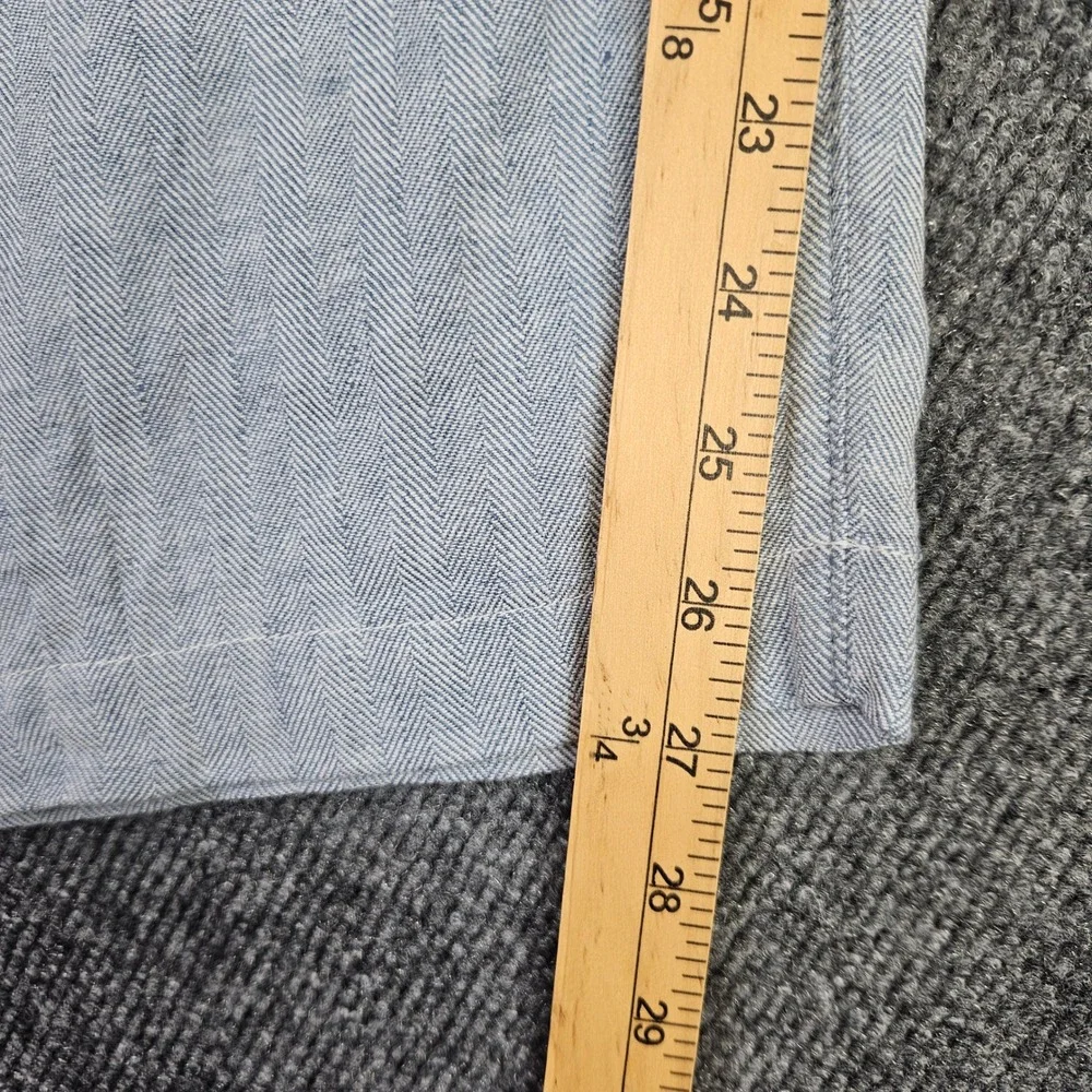 Tommy Bahama Beach Coast Linen Pants Men's 2XLB‎ Full Elastic Blue Herringbone
