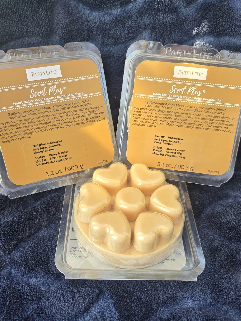 PartyLite Scent Plus Heart Melts - 3 Pack Honey‎ & Amber