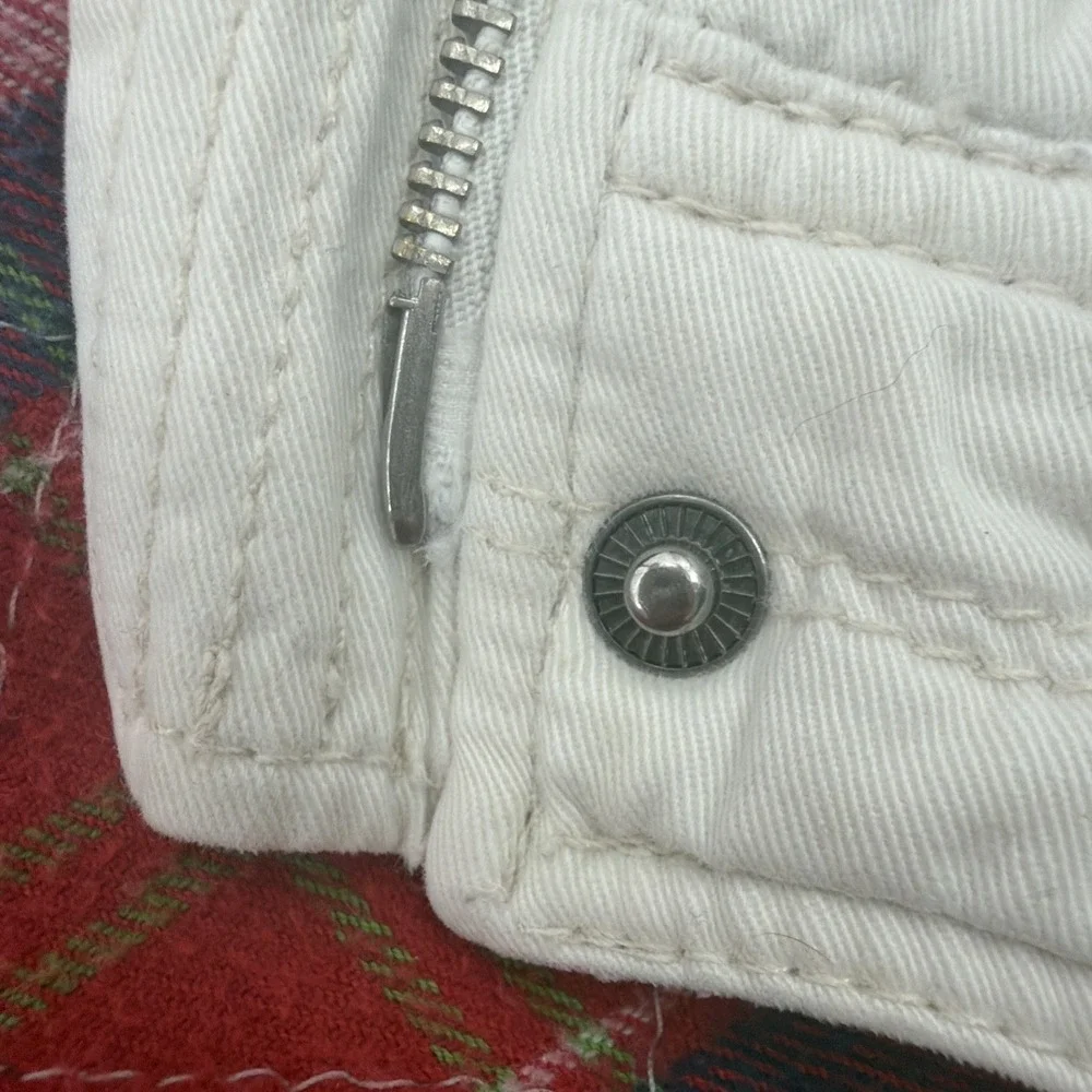Vintage 2000s Woman's Cream Abercrombie &‎ Fitch Toggle Y2K Jacket Coat Medium