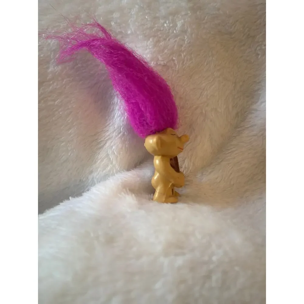 Vintage Troll Doll Violin Fiddle PVC Figure Pink Hair Mini 2