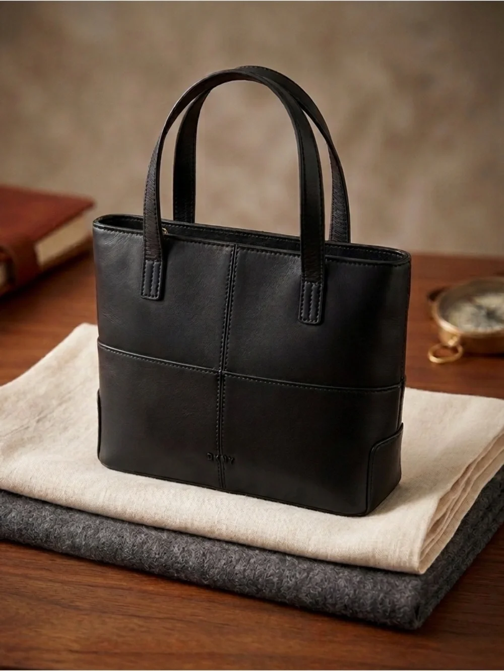 Etienne Aigner Black Leather Mini‎ Tote Classic Handbag