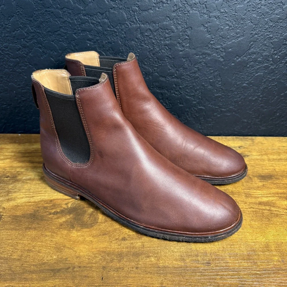 Clarks‎ Clarkdale Gobi Brown Leather Chelsea Boots Mens Size 8.5 M