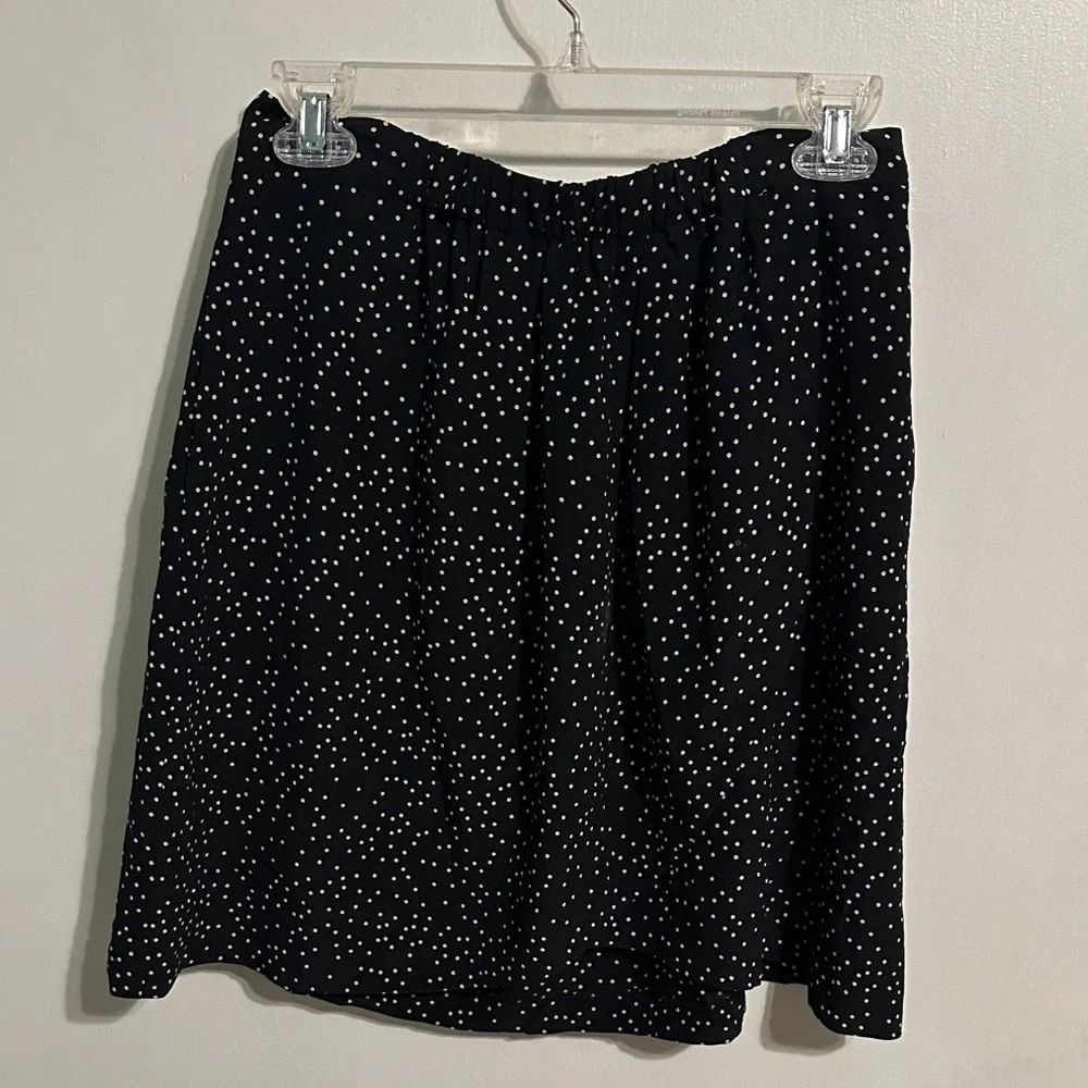 0224 Madewell Black Skirt with White Dots womens size small‎
