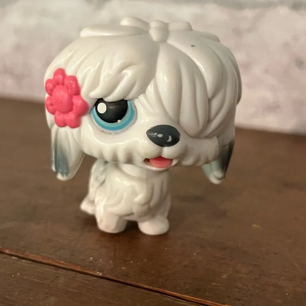 Littlest Pet Shop LPS Magic Motion Sheepdog‎ White Gray Puppy Dog