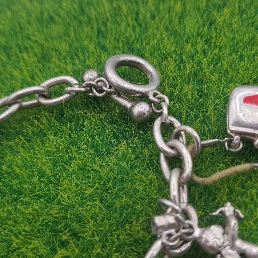 Silver Tone Charm Bracelet with Texas and Angel Charms‎ B3025