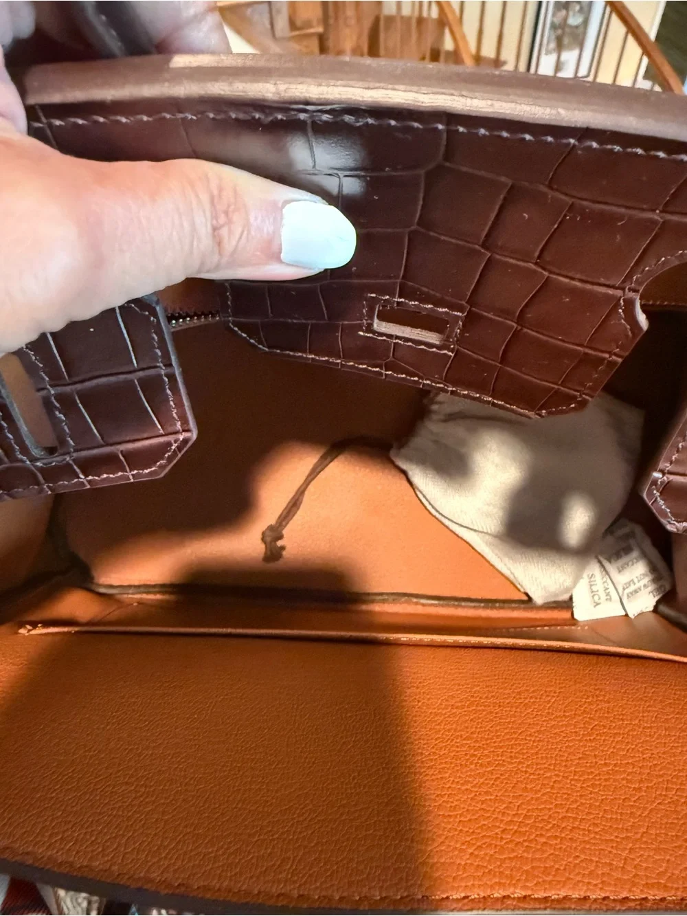 N/A croc embossed