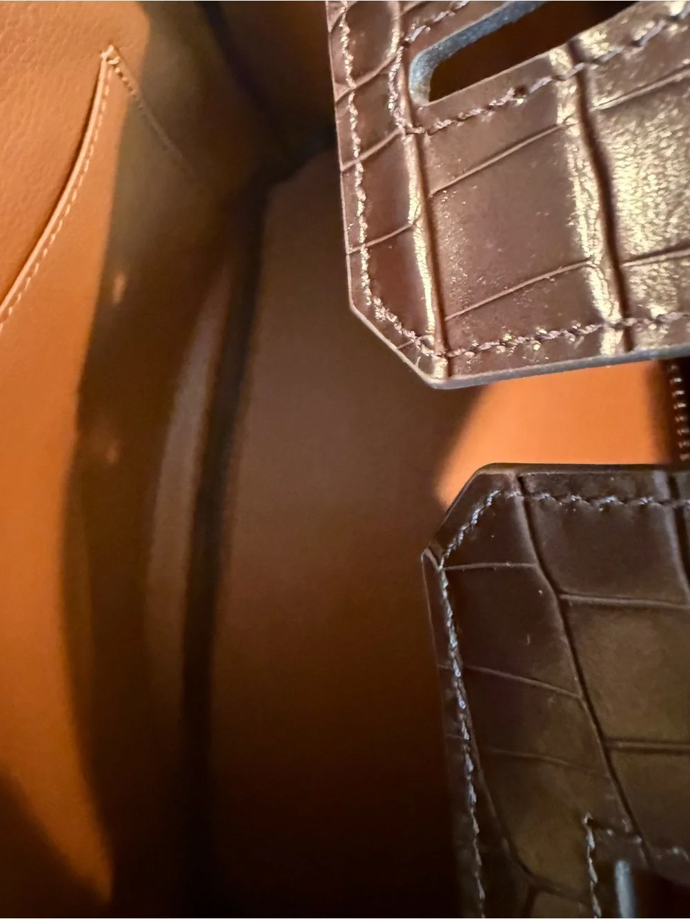 N/A croc embossed
