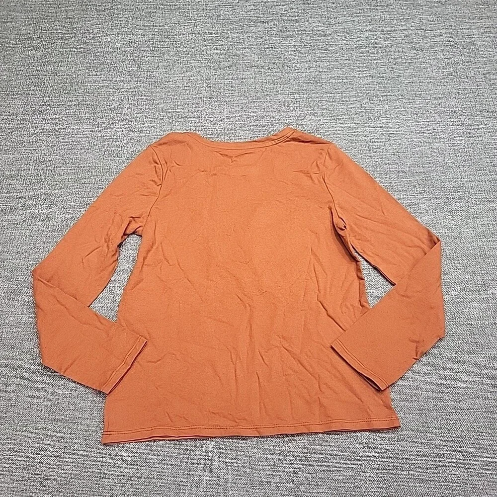 Cat & Jack Girls Long Sleeves Graphic Tee Shirt Medium Sz 8 Dark Chestnut Top