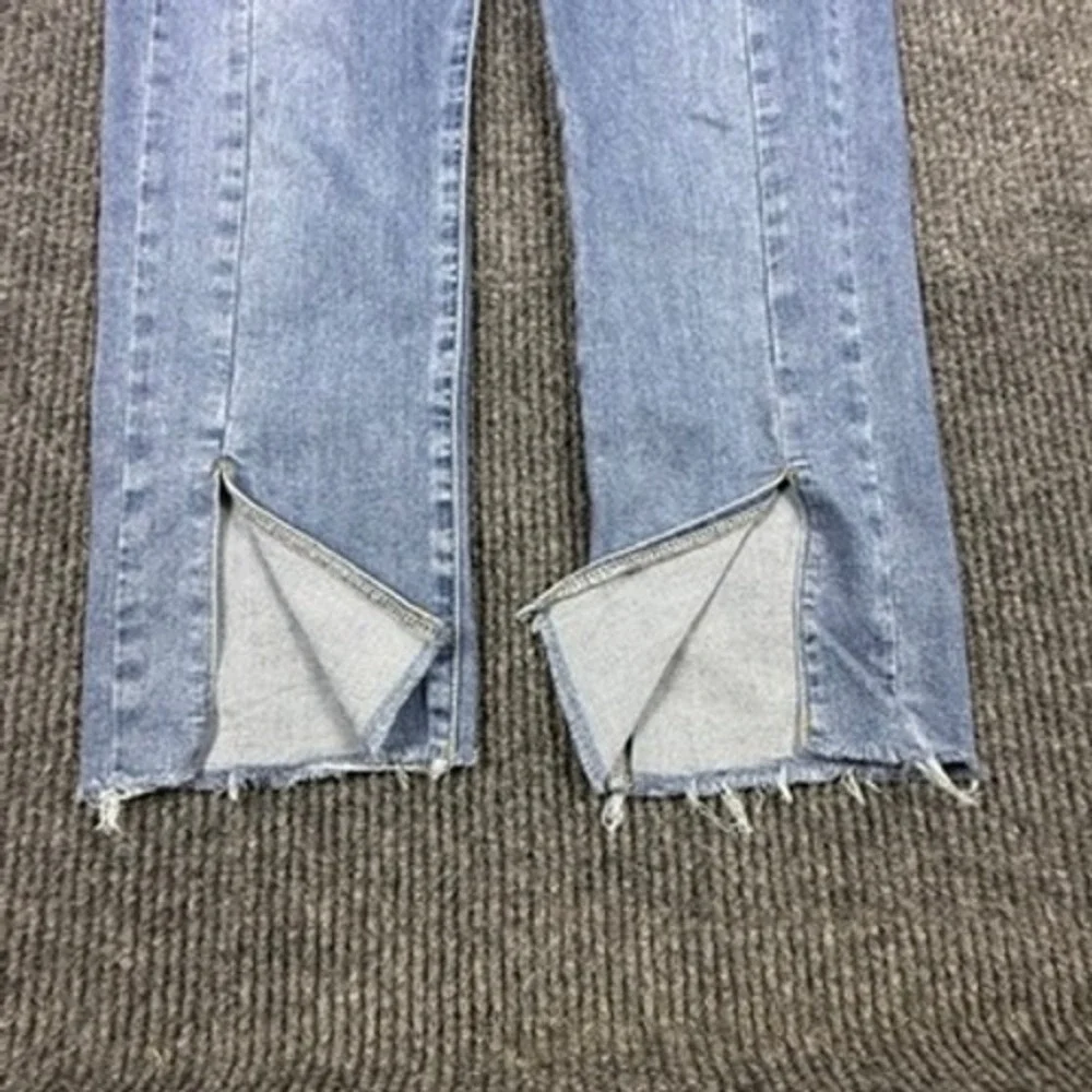 Urban Revivo Womens Blue High Rise Split Hem Straight Leg Jeans Size US 6