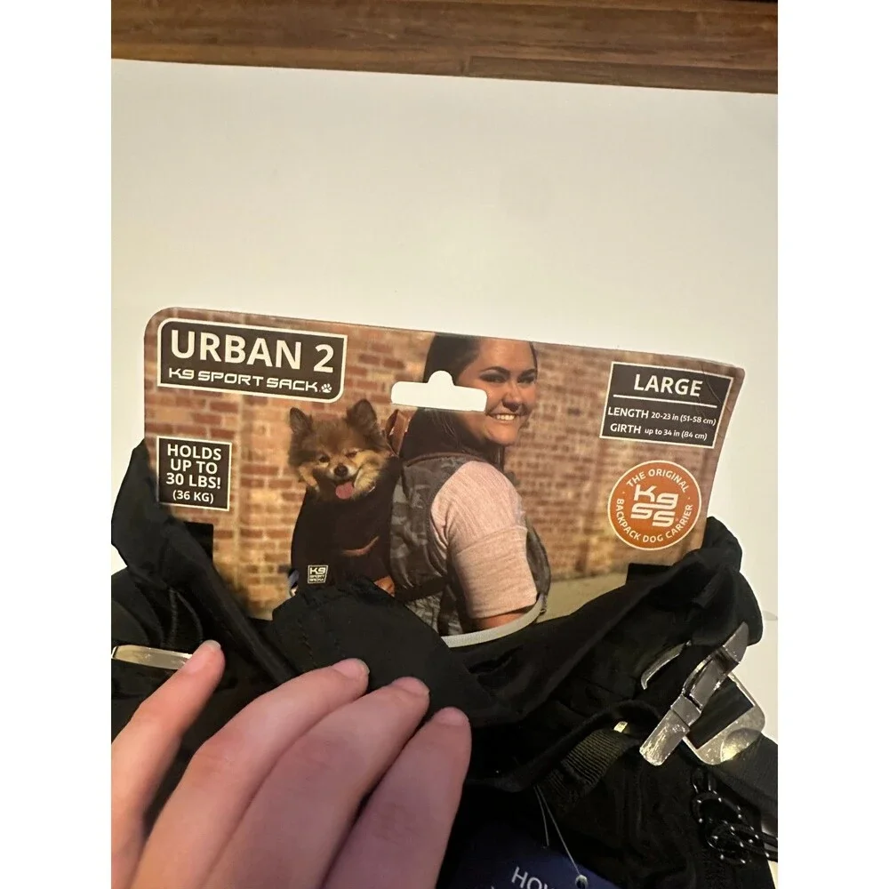NWT K9 Sport Sack/Urban 2: The Original Backpack Dog Carrier Black Size Large
