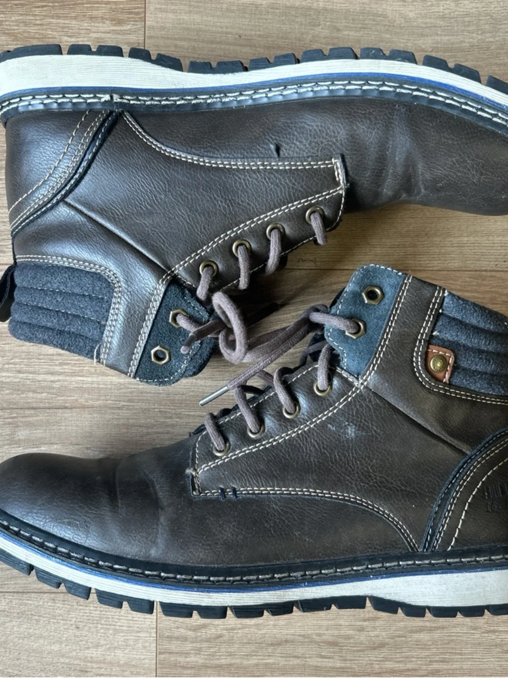 B-52 by Bulldoxer Men's Brown‎ Leather Lace-Up Boots
