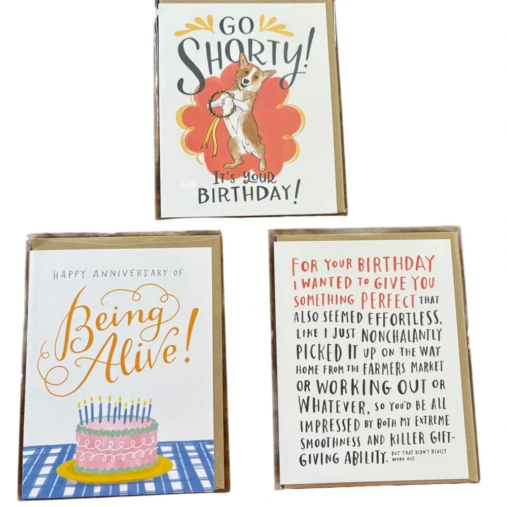 3 Fun Emily McDowell‎ Studio Greeting Cards Funny Happy Birthday for Her BFF