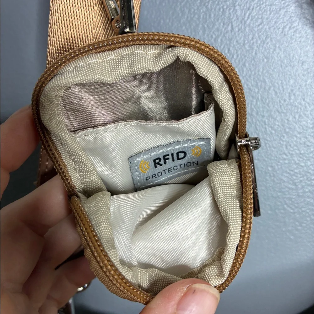 Tan Nylon Crossbody Bag