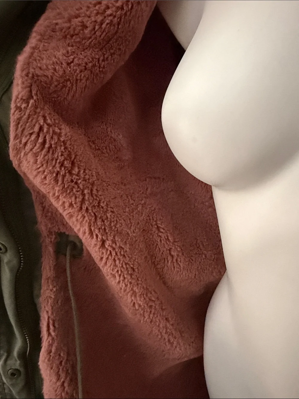 Old Navy Olive Green Hooded Utility Jacket with Pink Faux Fur Lining