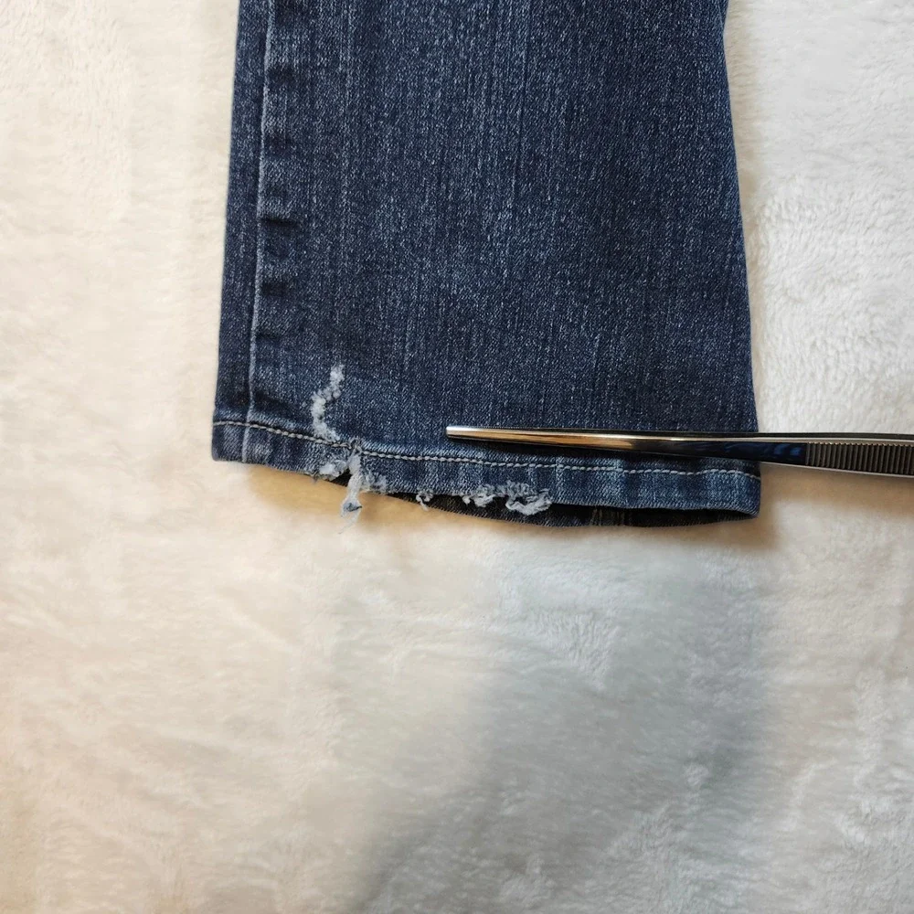 Earl Jeans Bootcut Women 30 Blue Good Rhinestone Embellished Y2K Dark Wash Denim