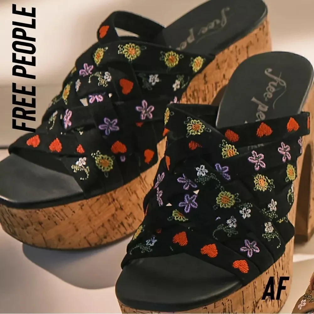 FREE PEOPLE LISBON PLATFORM MULES SIZE 39 NWT