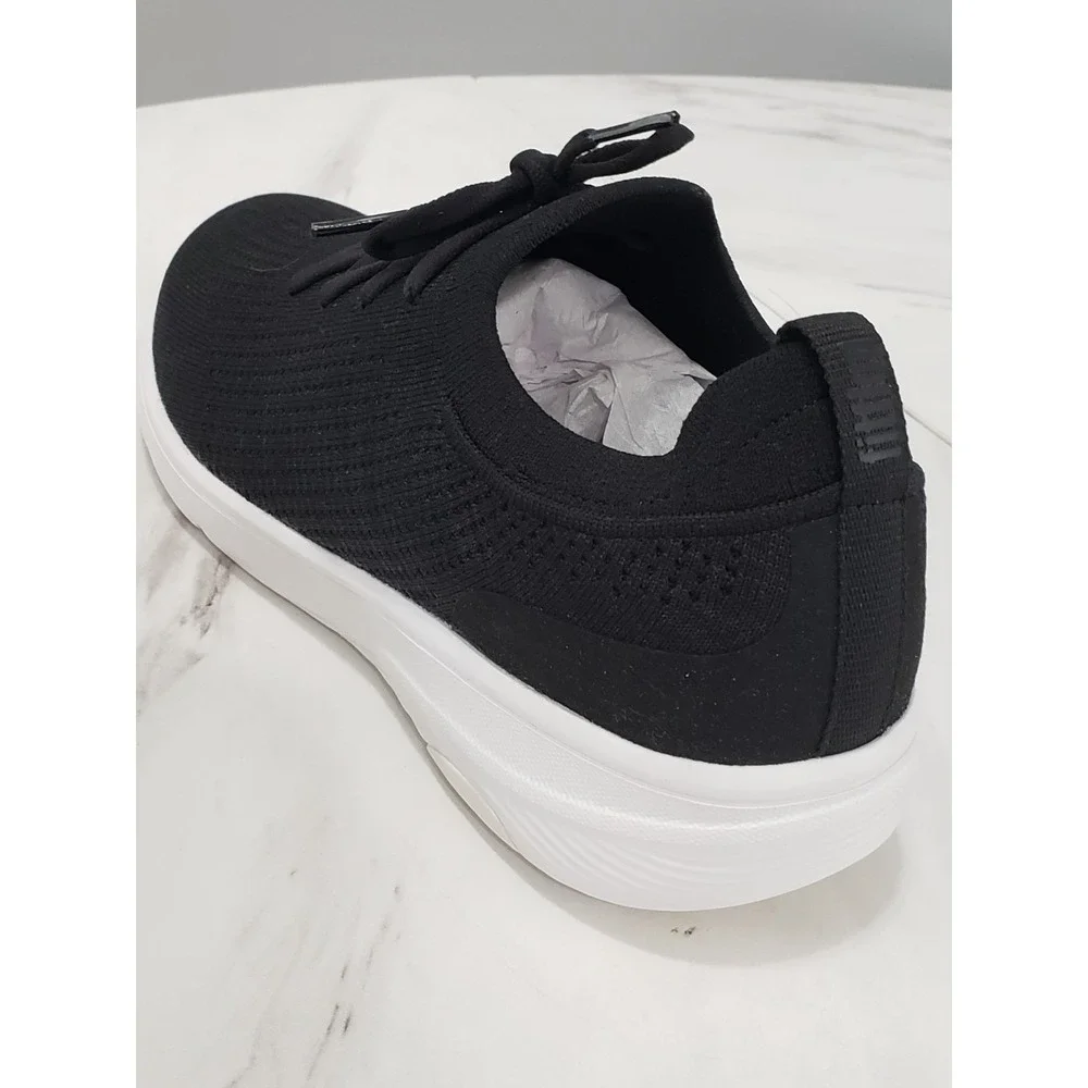 NEVER WORN Fit Flop Super-Q Knit Slip-On Laced Sneakers 8.5 Black JM1-001 WOMENS