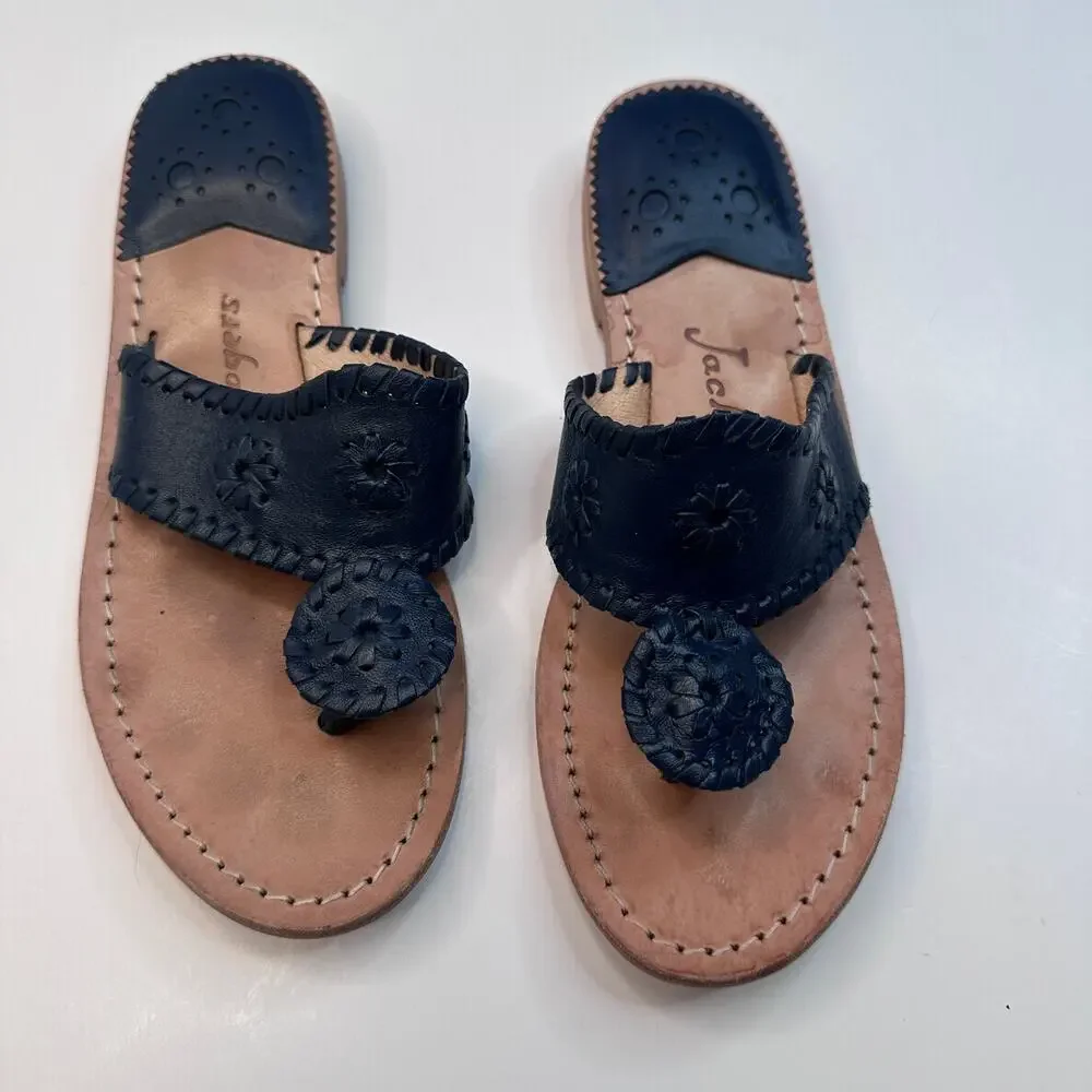 Jack Rogers Black Leather Sandals