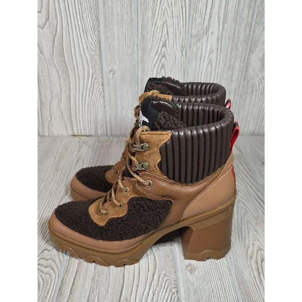 Sorel Brex Heel Cozy Lace Up Boots Womens Size 10