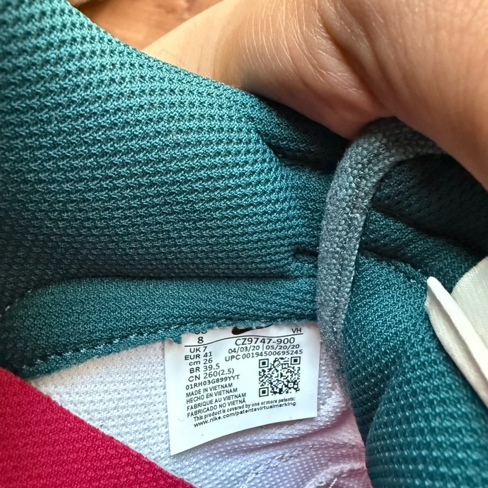 Nike detail showing pink