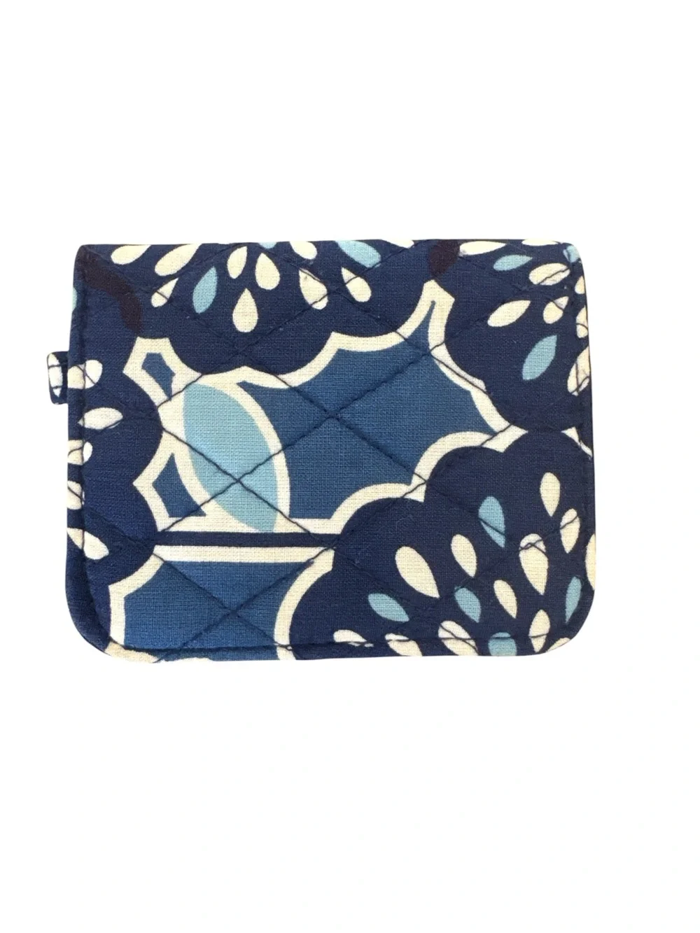 Vera Bradley Navy, Light Blue & Cream Quilted ID‎ Window Wallet