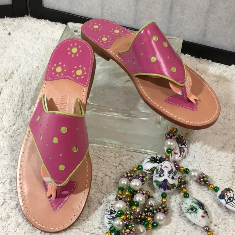 Steven Salario leather slides