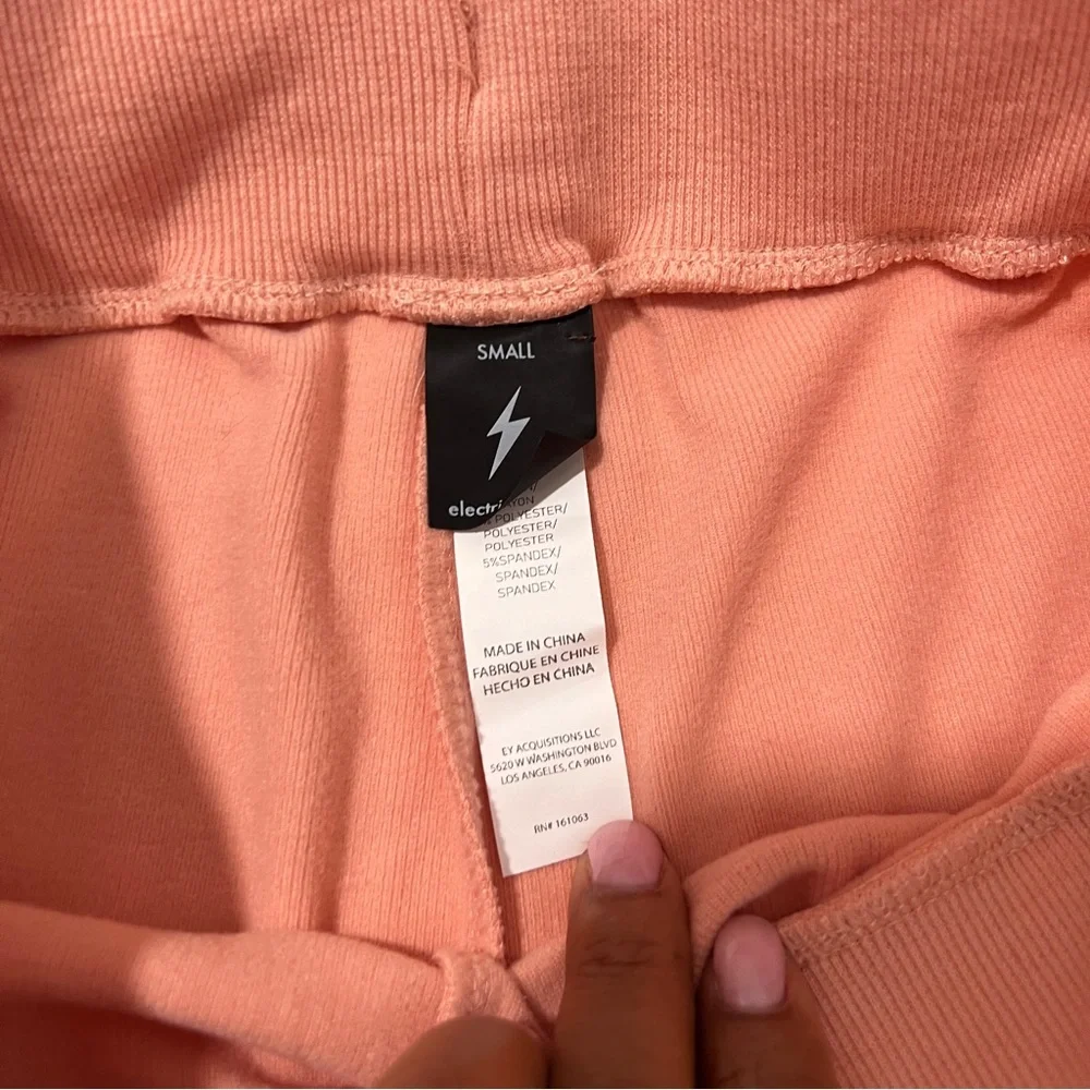 Electric Yoga Sundrop Jogger Pants Womens‎ Size S Pink Rainbow Side Stripes