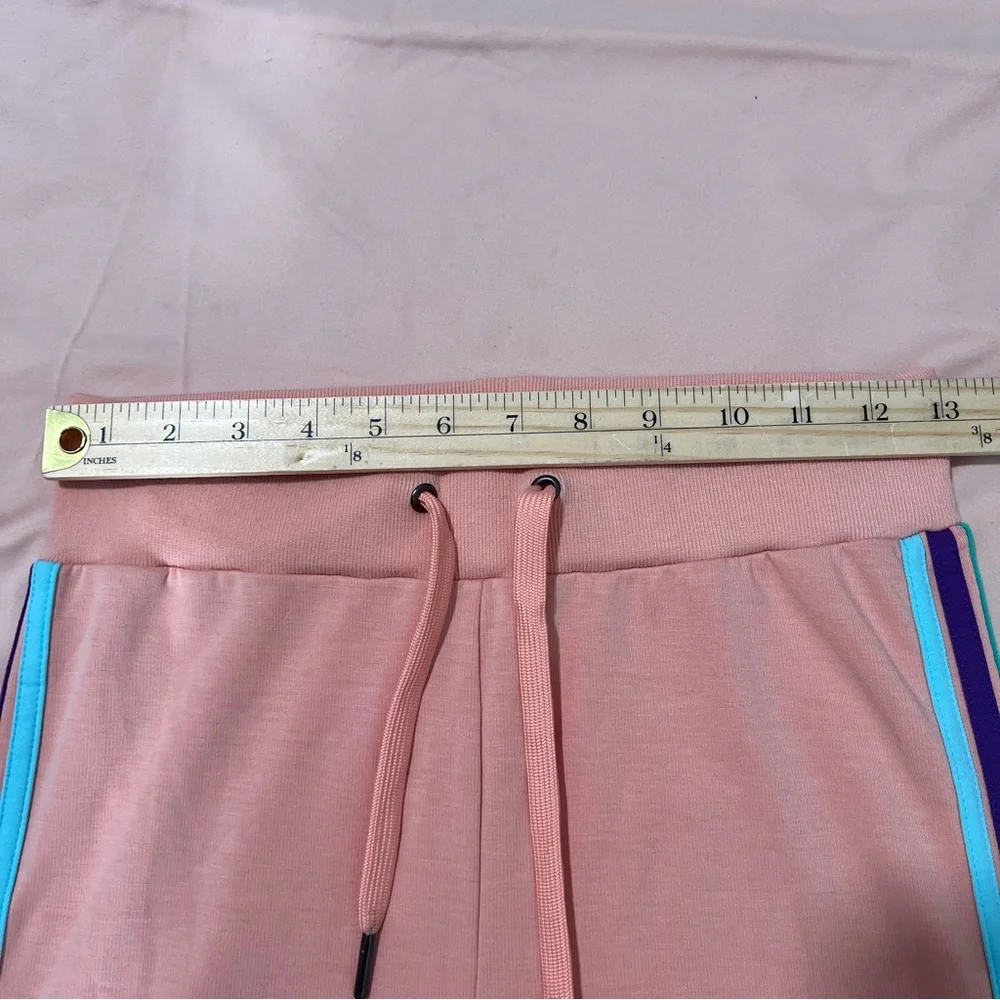 Electric Yoga Sundrop Jogger Pants Womens‎ Size S Pink Rainbow Side Stripes